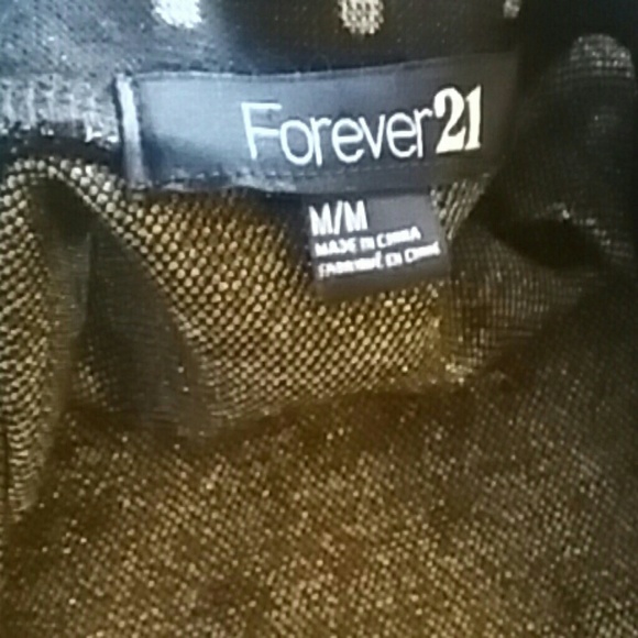 Forever 21 black dress with gold polka dots - Picture 2 of 4